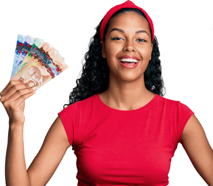 Woman holding money