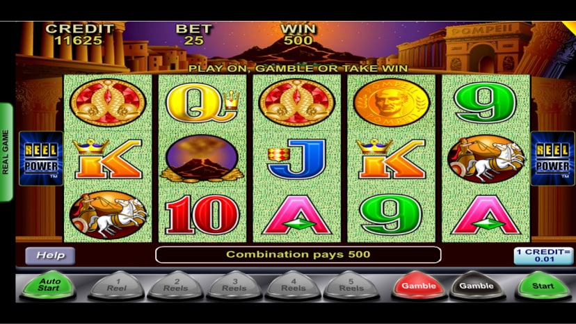 Pompeii gameplay showing combination pays