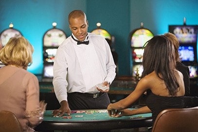 Dealer at a casino
