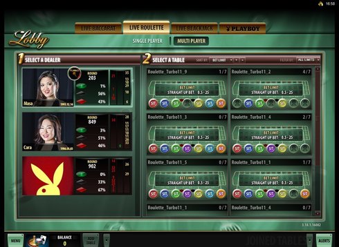Live Roulette Lobby