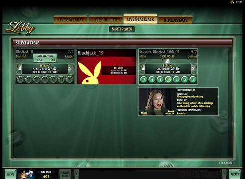 Live Blackjack Lobby